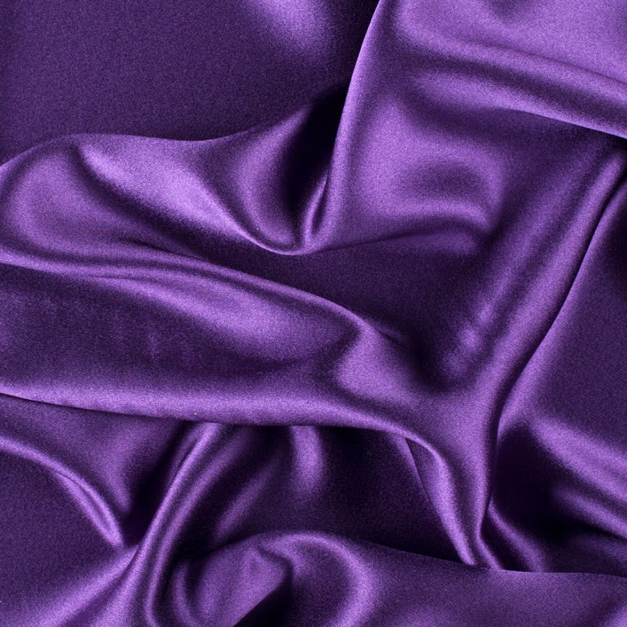 Deep Purple Plain Japan Satin Fabric (Wholesale)