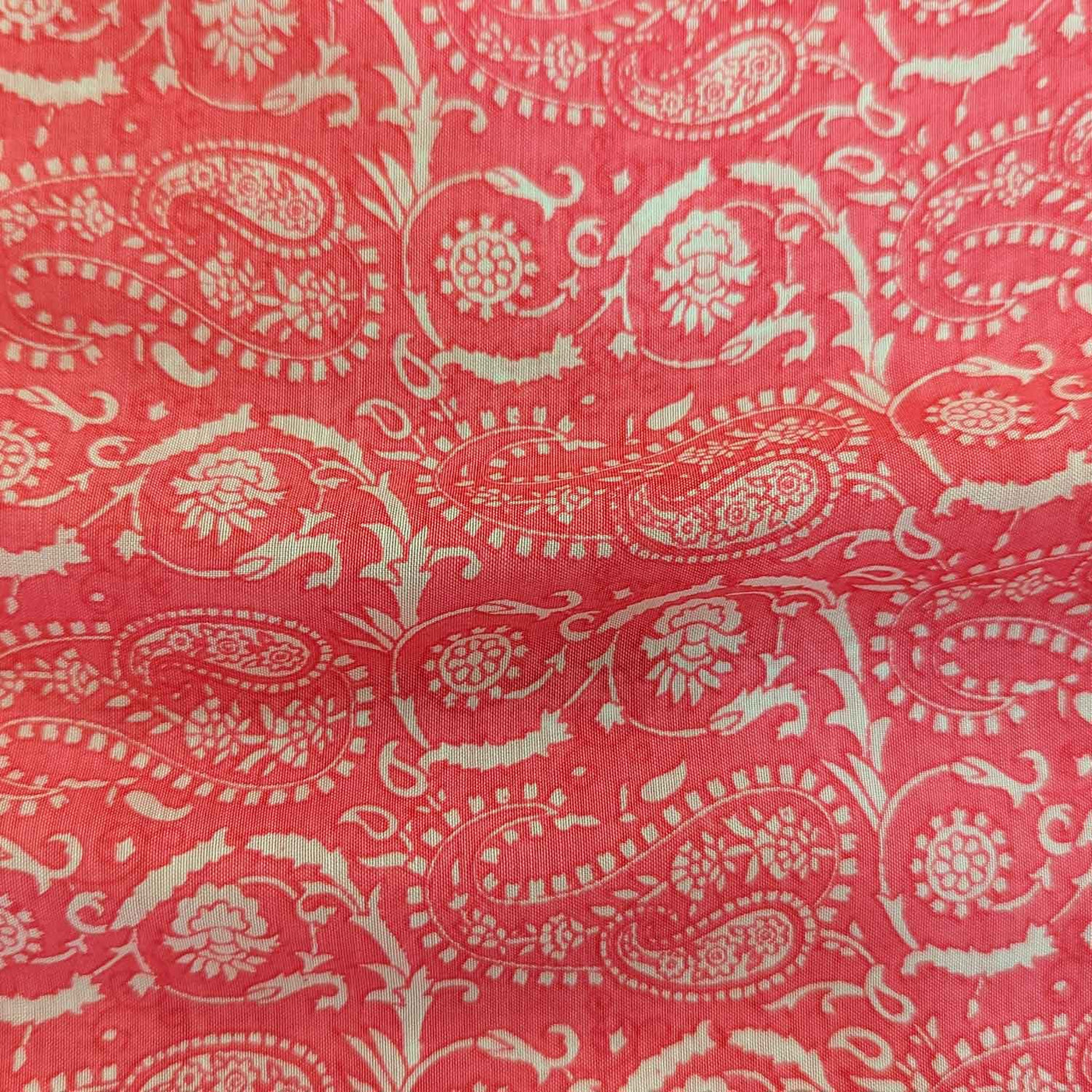 Pink Floral Muslin Silk Fabric