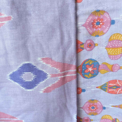 Lavender Traditional / Motifs Cotton Fabric Combo