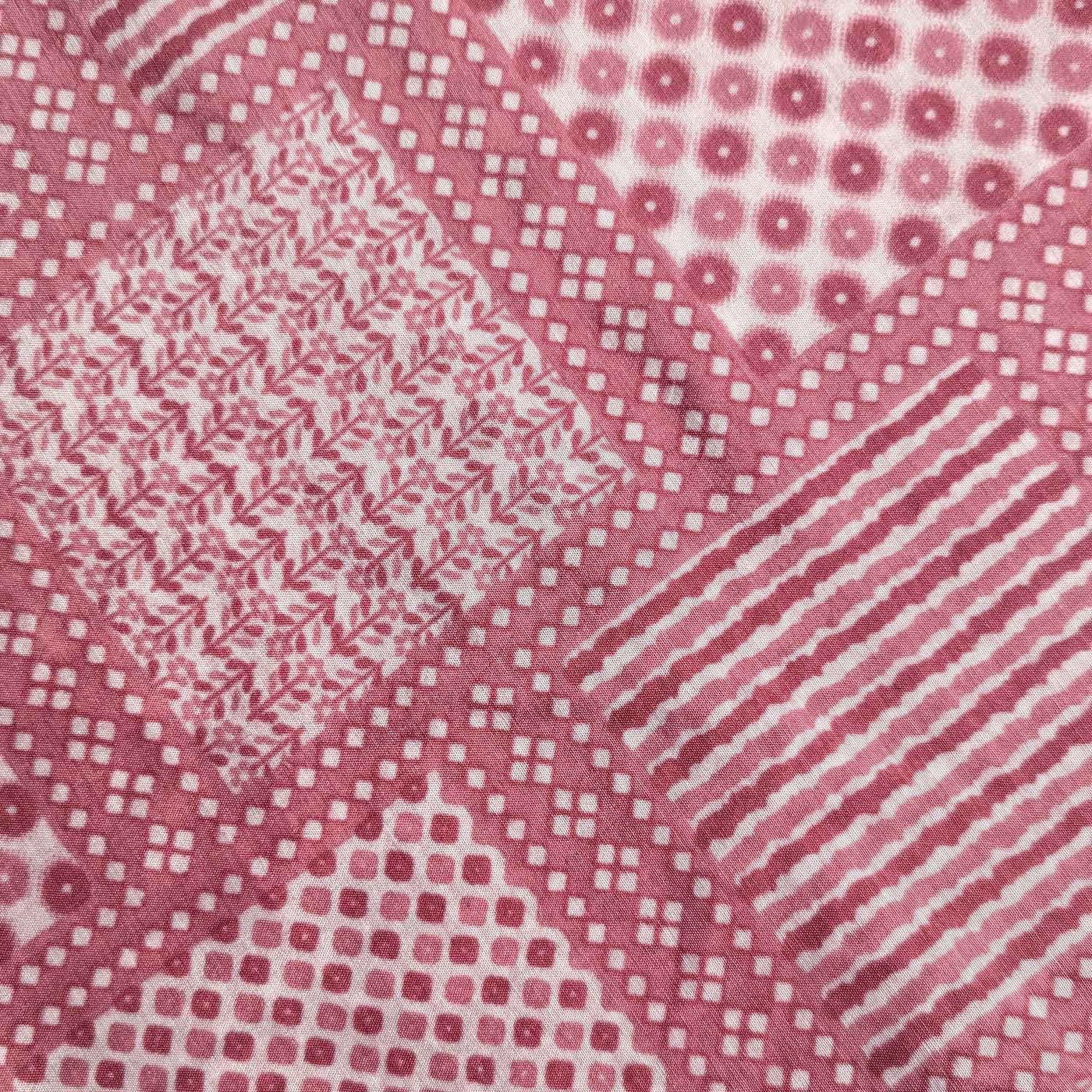 Precut Of Pink Traditional Muslin Silk Fabric