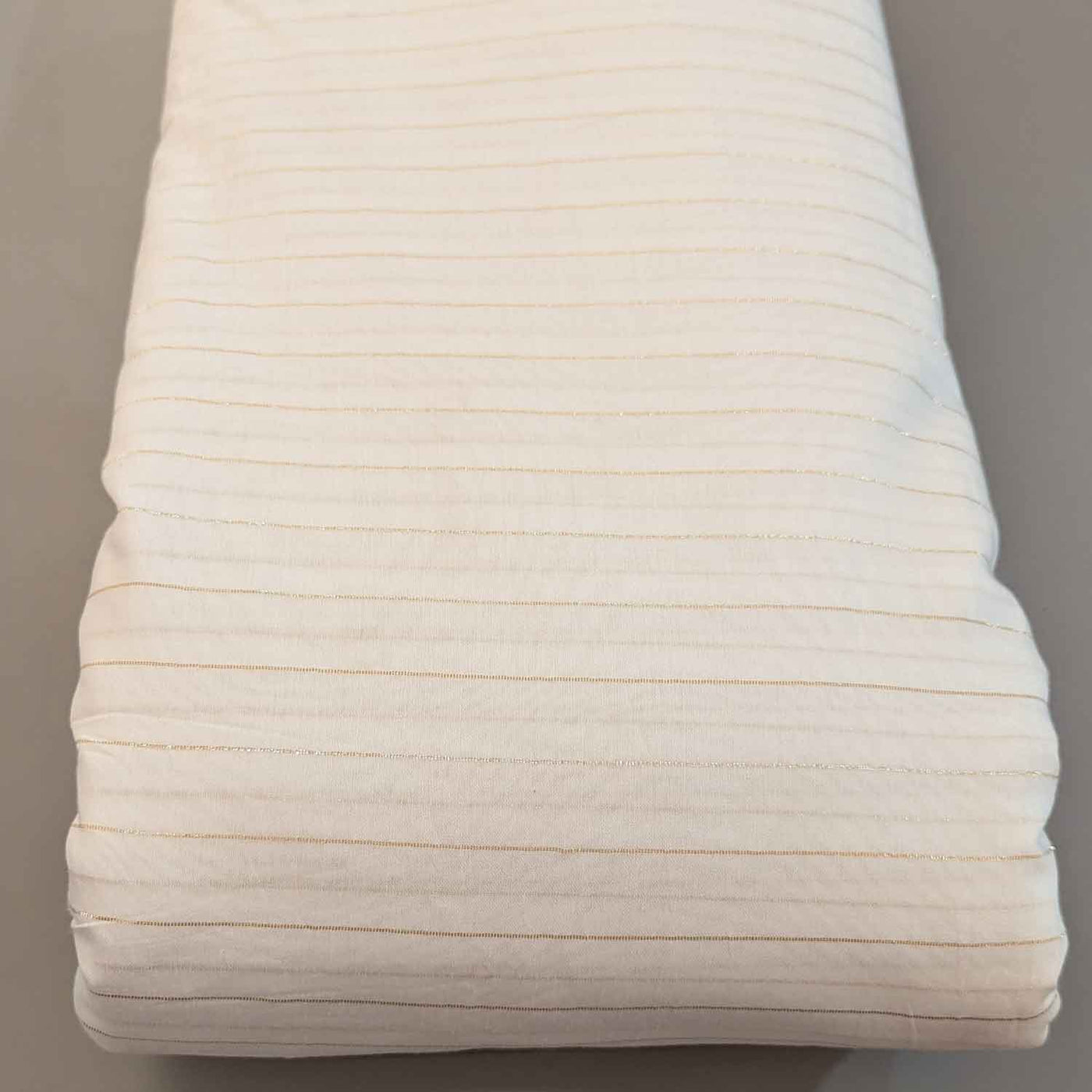 Off White Stripes Dyeable Lurex Viscose Fabric (Wholesale)