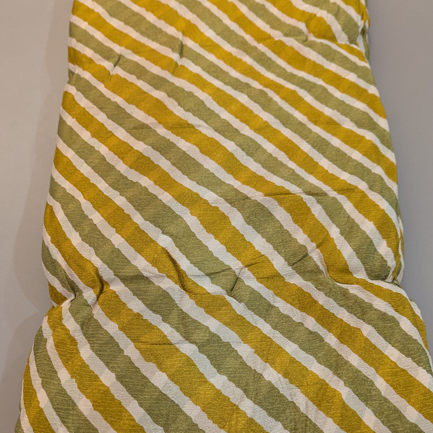 Yellow Green Strips Viscose Chiffon Fabric