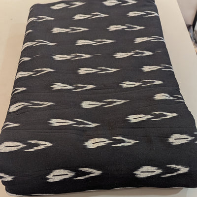 Black Ikat Cotton Handloom Fabric