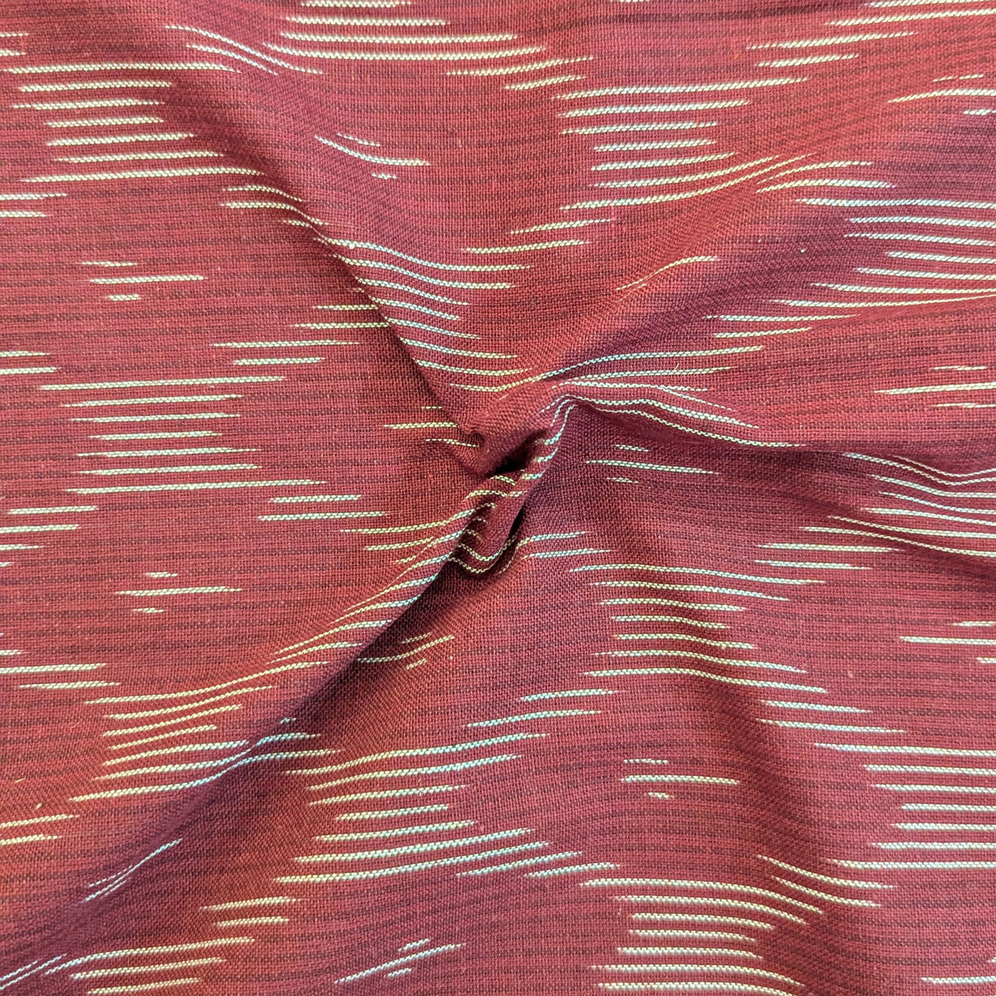 Maroon Ikat Cotton Handloom Fabric