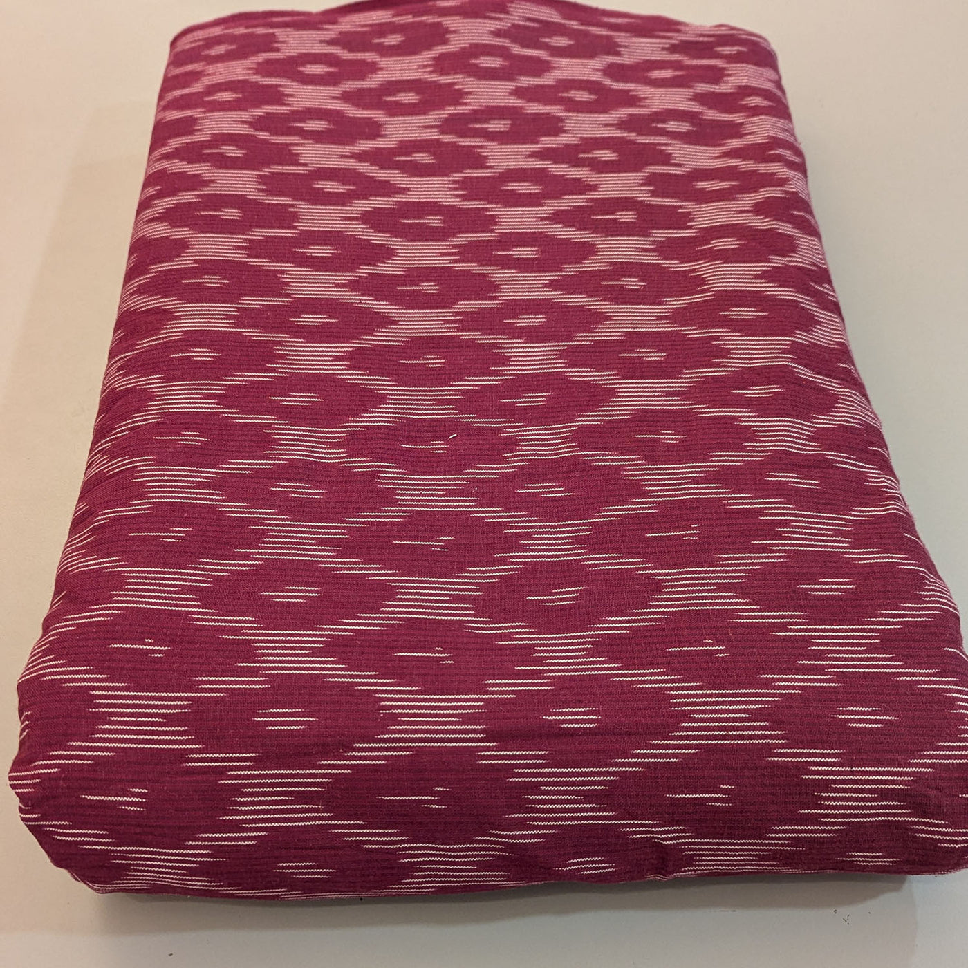 Maroon Ikat Cotton Handloom Fabric
