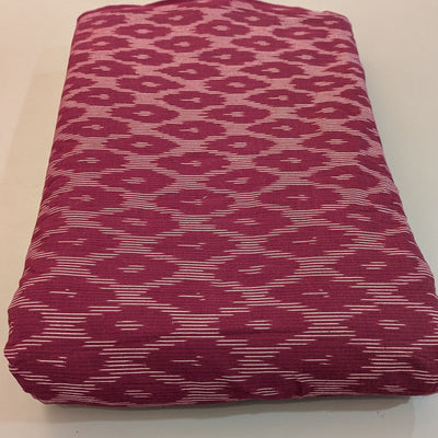 Maroon Ikat Cotton Handloom Fabric