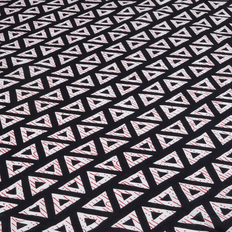 Black & White Geometric Printed Pure Cotton Fabric