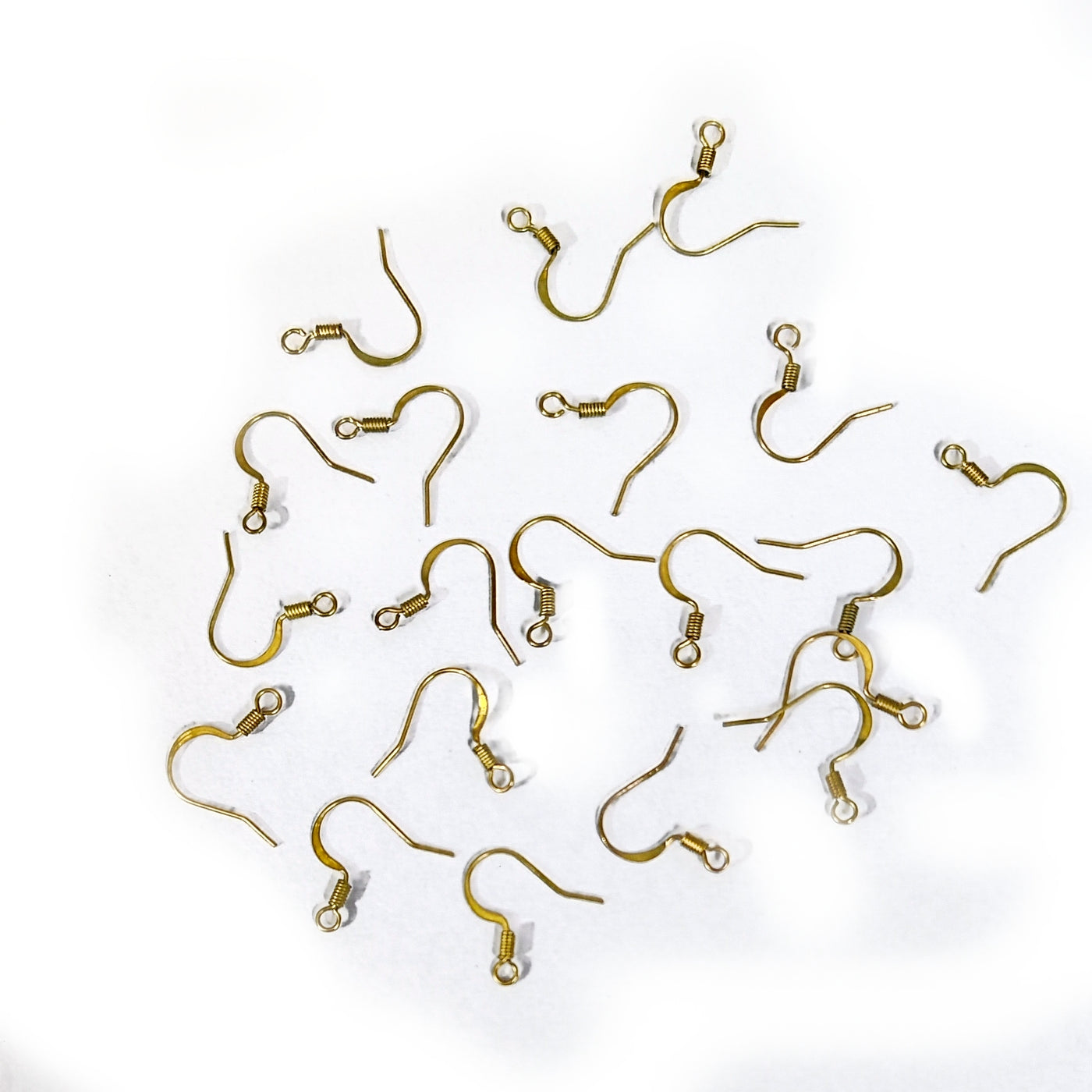 Raw Brass Earrings Hooks Tarnish Resistant Antique Golden - 18 x 10 mm