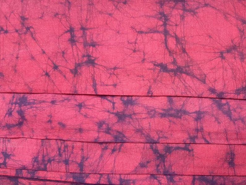 Red Black Hand Batik Printed Cotton Fabric