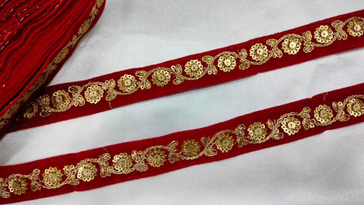 Red Fancy Sequence Trim