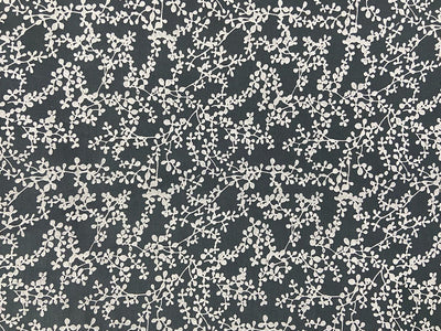 Grey Floral Printed Pure Cotton Fabric