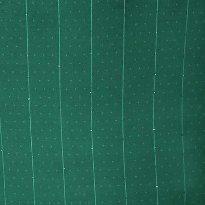 Dark Green Stripes Butti Rangila Sequence Silk Fabric