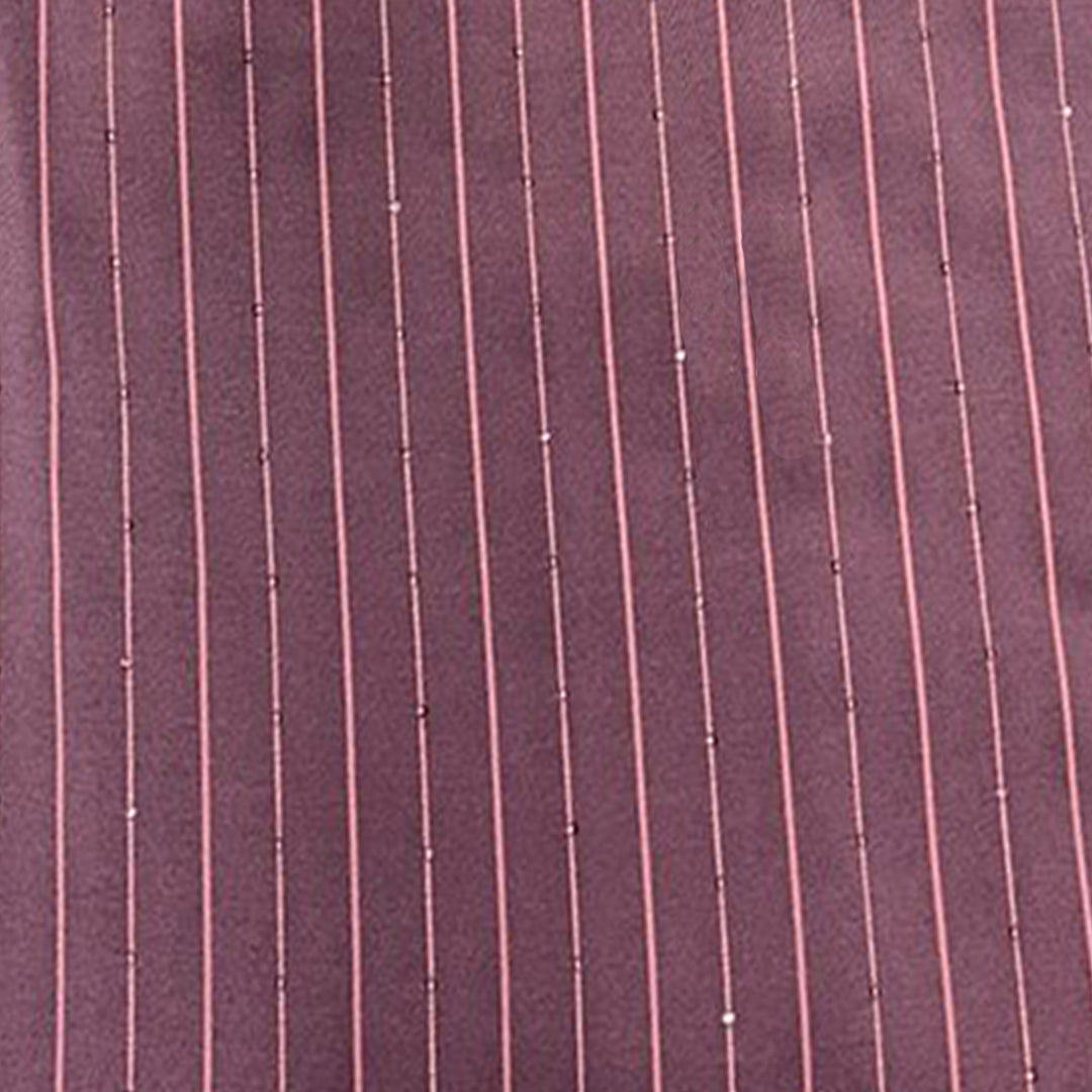 Mauve Stripes Butti Rangila Sequence Silk Fabric