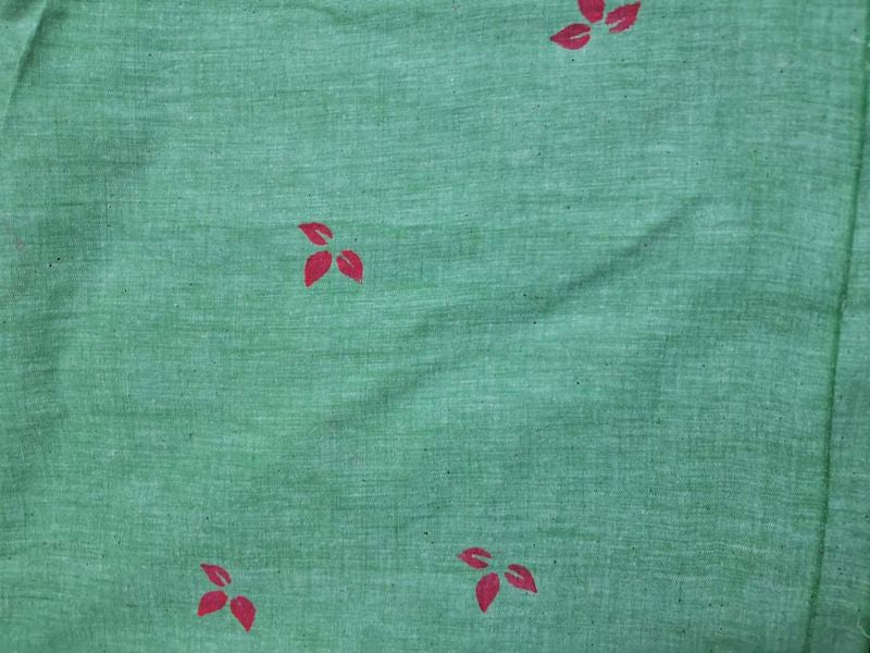 Green Motifs Textured Cotton Dt Fabric Printed Designer Fabric