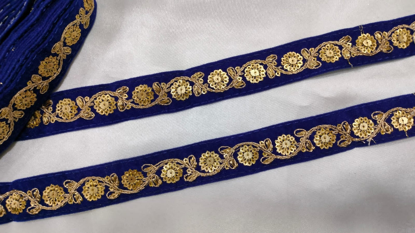 Royal Blue Fancy Sequence Trim