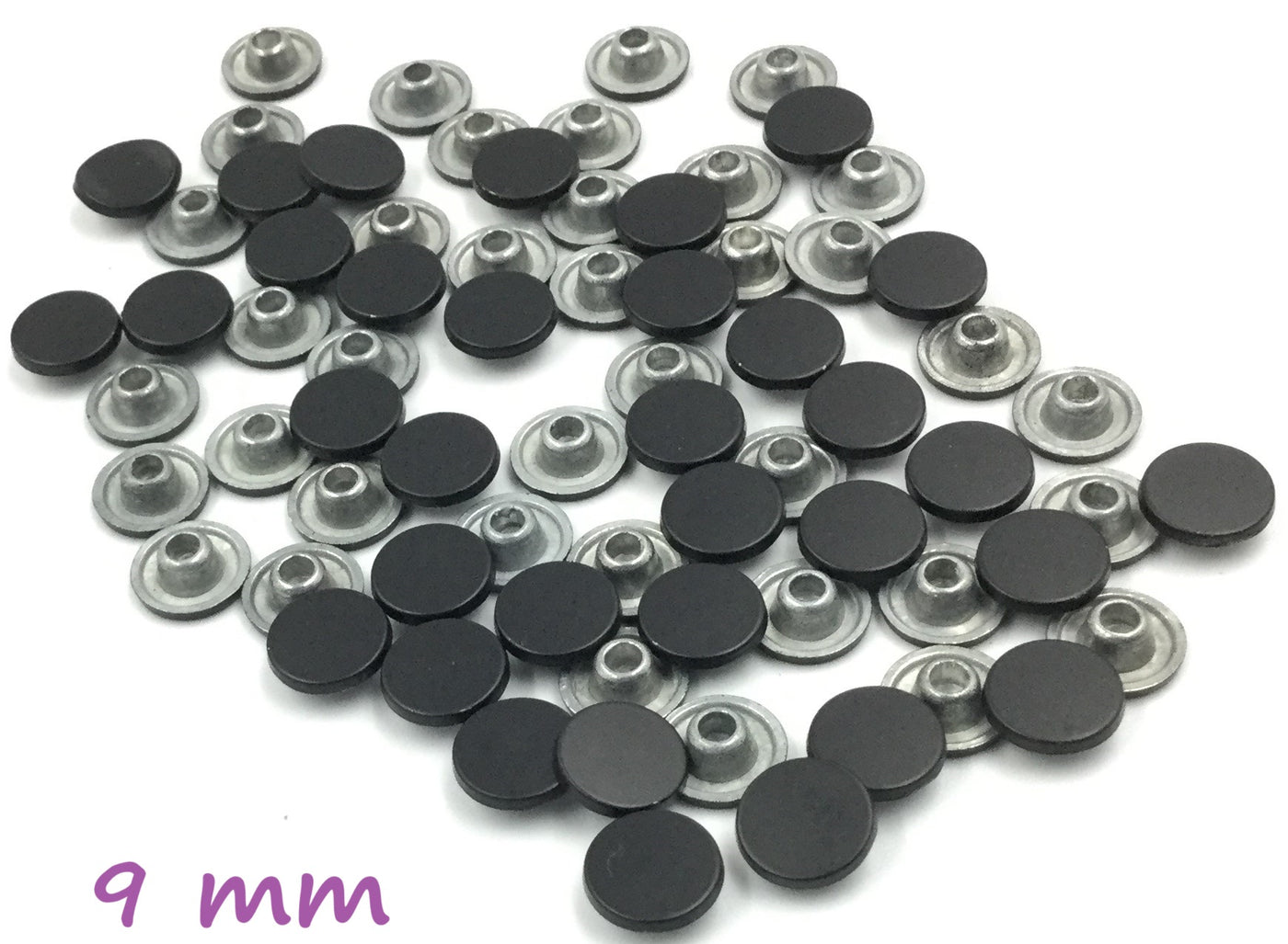 Black Circular Metal Button