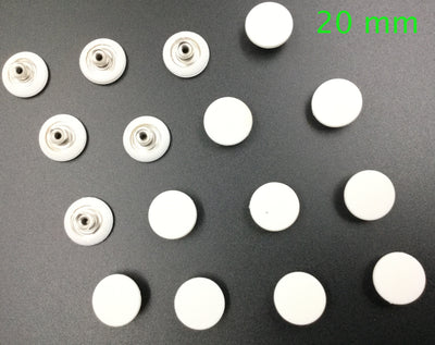 White Circular Metal Button