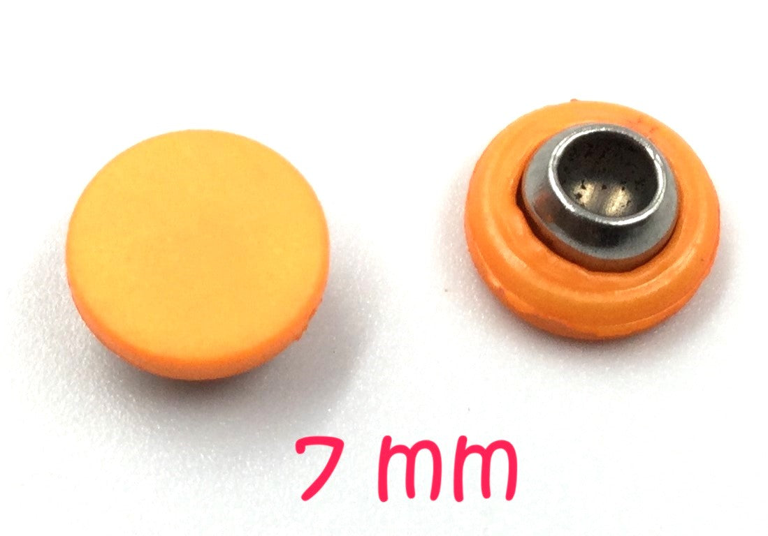 Orange Circular Metal Button