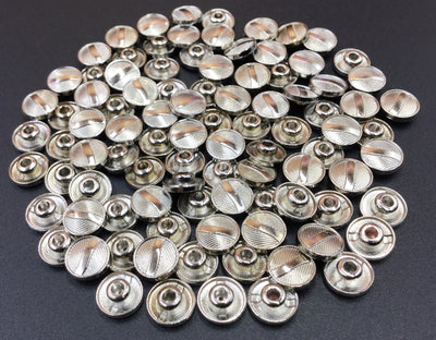 White Circular Nickel Rivet Buttons