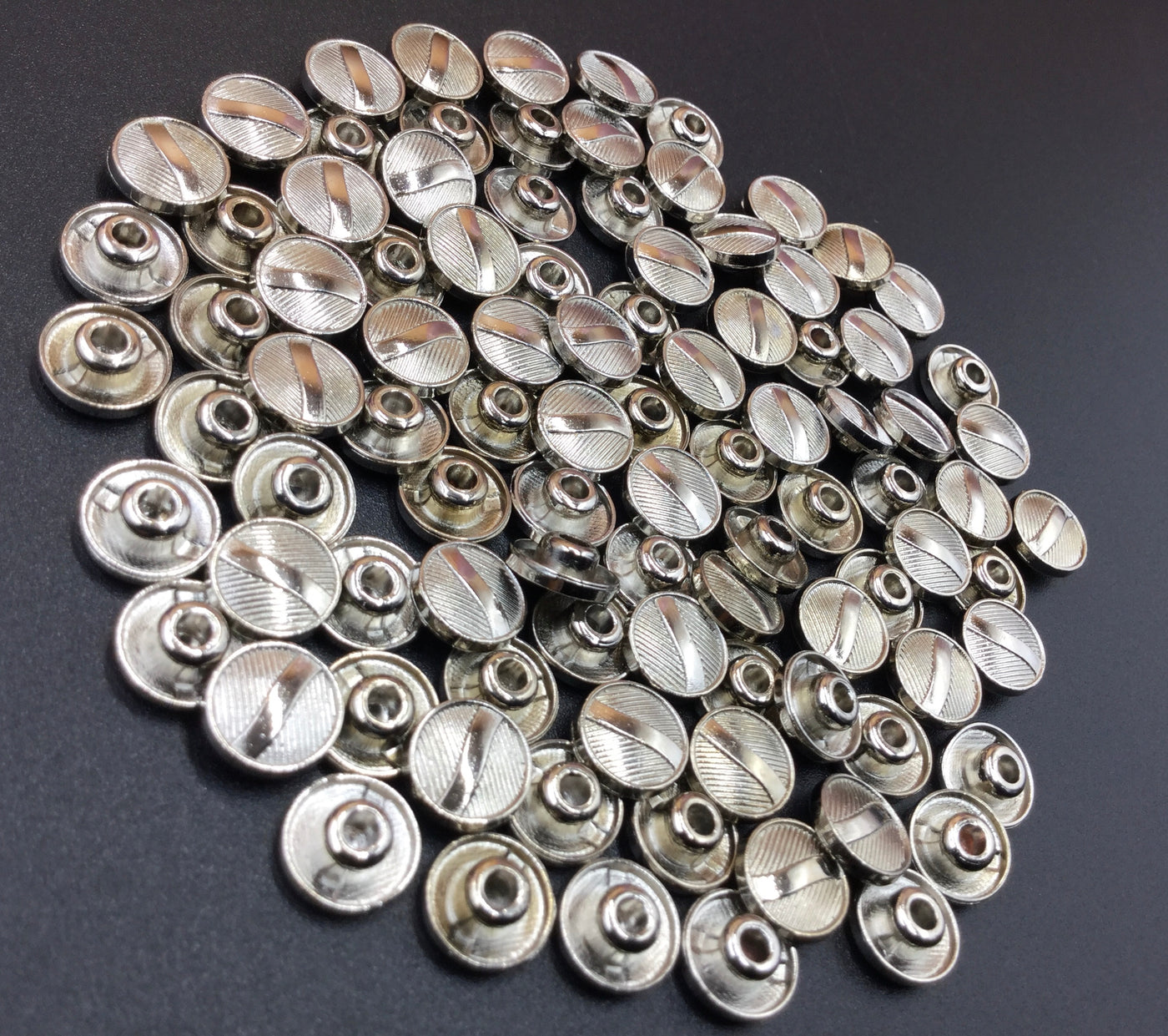 White Circular Nickel Rivet Buttons