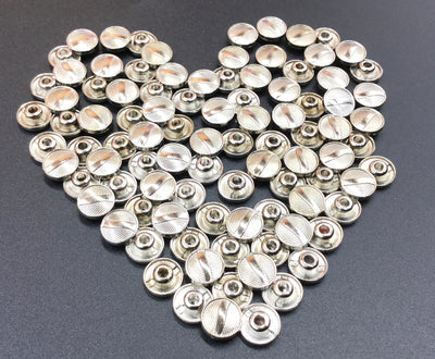 White Circular Nickel Rivet Buttons