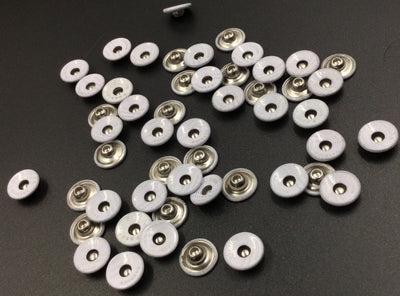 White Circular Nickle Buttons