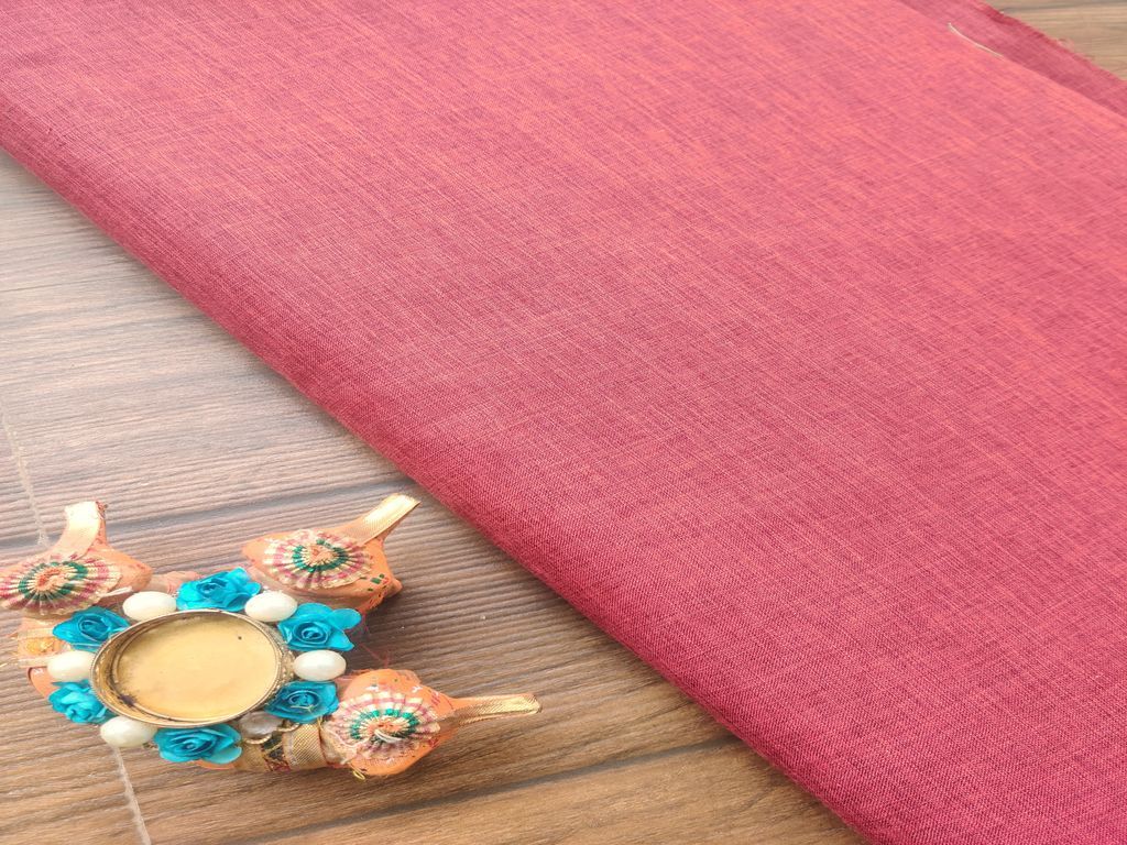 Precut Of 1 Meter Of Rust Red Libeco Linen Fabric
