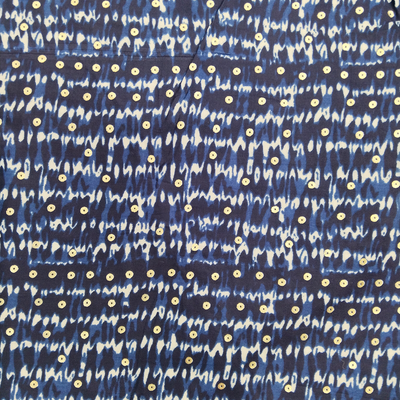 Blue Polka Dot Printed Rayon Fabric (Wholesale)