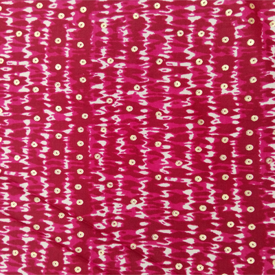 Pink Polka Dot Printed Rayon Fabric