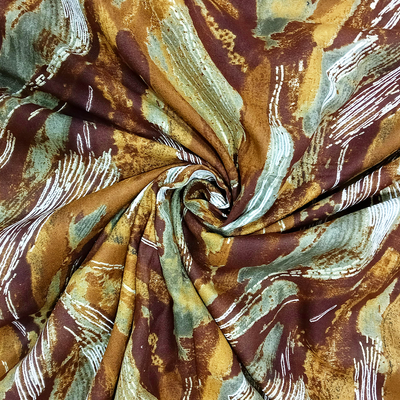 Multicolor Abstract Rayon Foil Print Fabric (Wholesale)