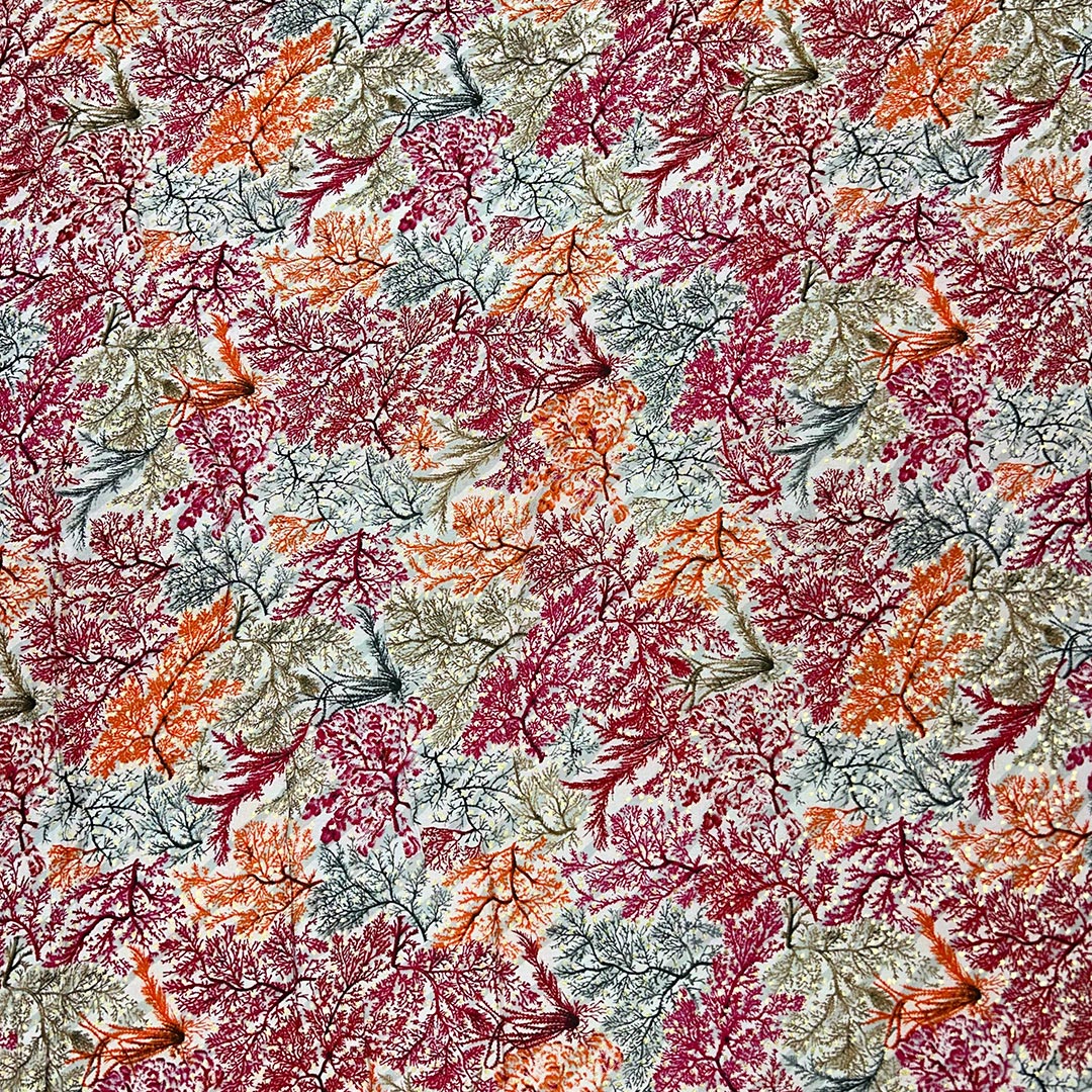 Multicolor Floral Printed Rayon Foil Fabric