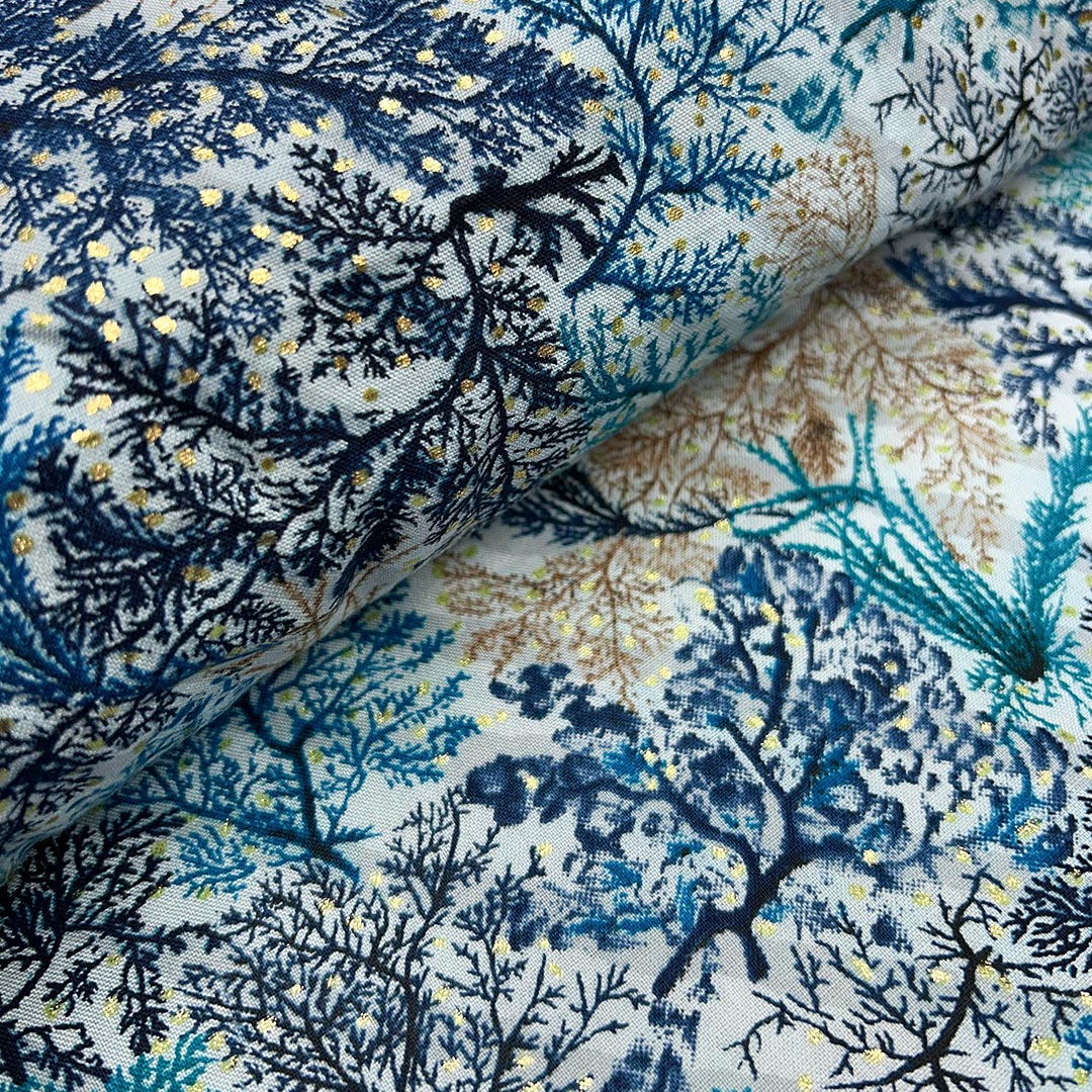 Multicolor Floral Printed Rayon Foil Fabric