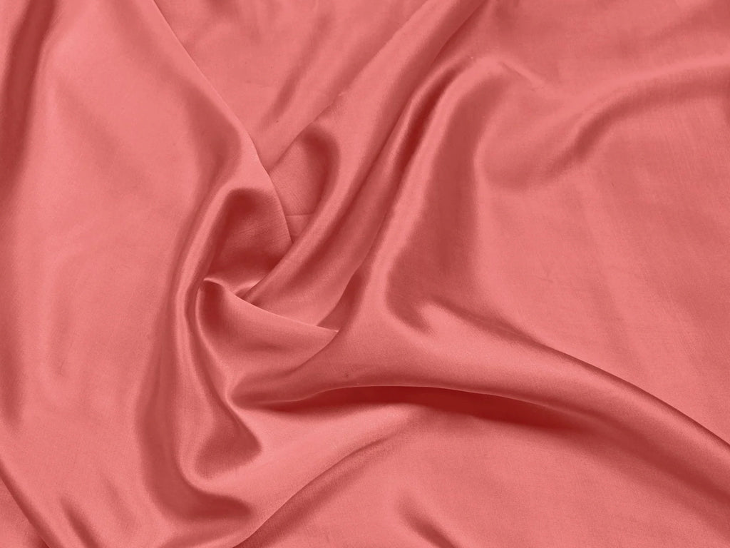 Salmon Pink Plain Dyed Modal Satin Fabric (Wholesale)