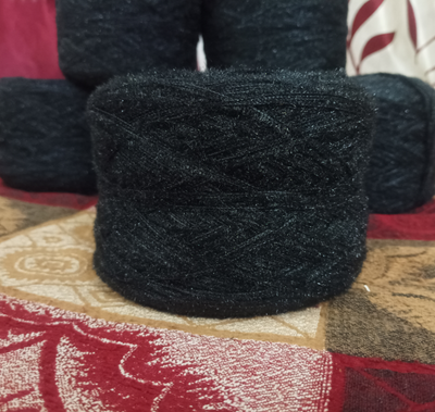 Black Shine Multi Threaded Wool Yarn