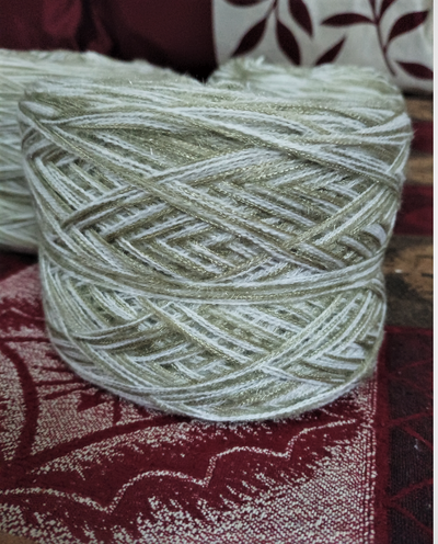 White green mix Super Soft Multi Threaded Wool Yarn