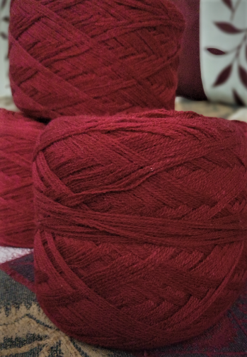 Maroon Multi Threaded Wool Yarn