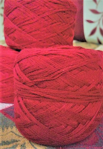 Pure Red Multi Threaded Wool Yarn