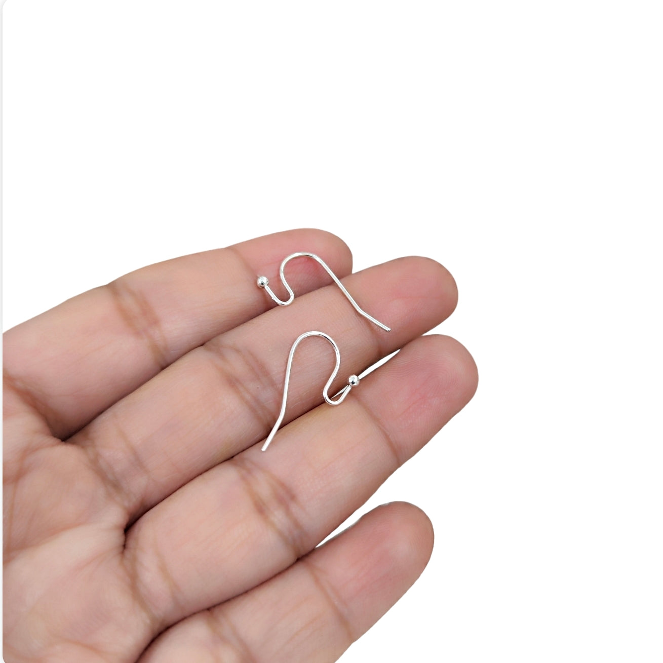 Silver Ball Earwires 20 X 12 Mm Earrings Hooks