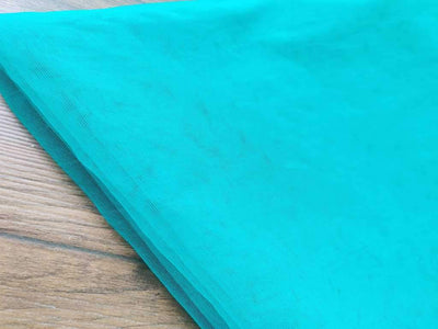 Sea Blue Plain Mono Net Fabric