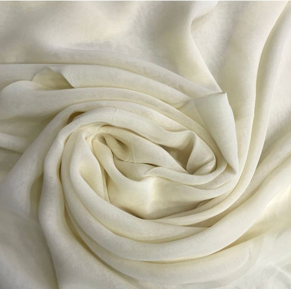 Cream Plain Viscose Georgette Fabric (Wholesale) (Wholesale)