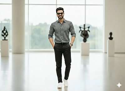 Black Checks Yarns Dyed Pure Cotton Fabric