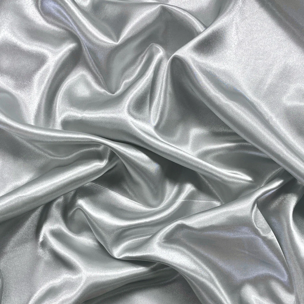 Silver Plain Moss Satin Fabric (Wholesale)