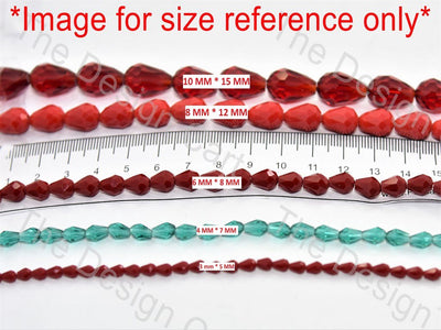 Red Transparent Rainbow Drop / Briolette Shaped - The Design Cart (11417707411)