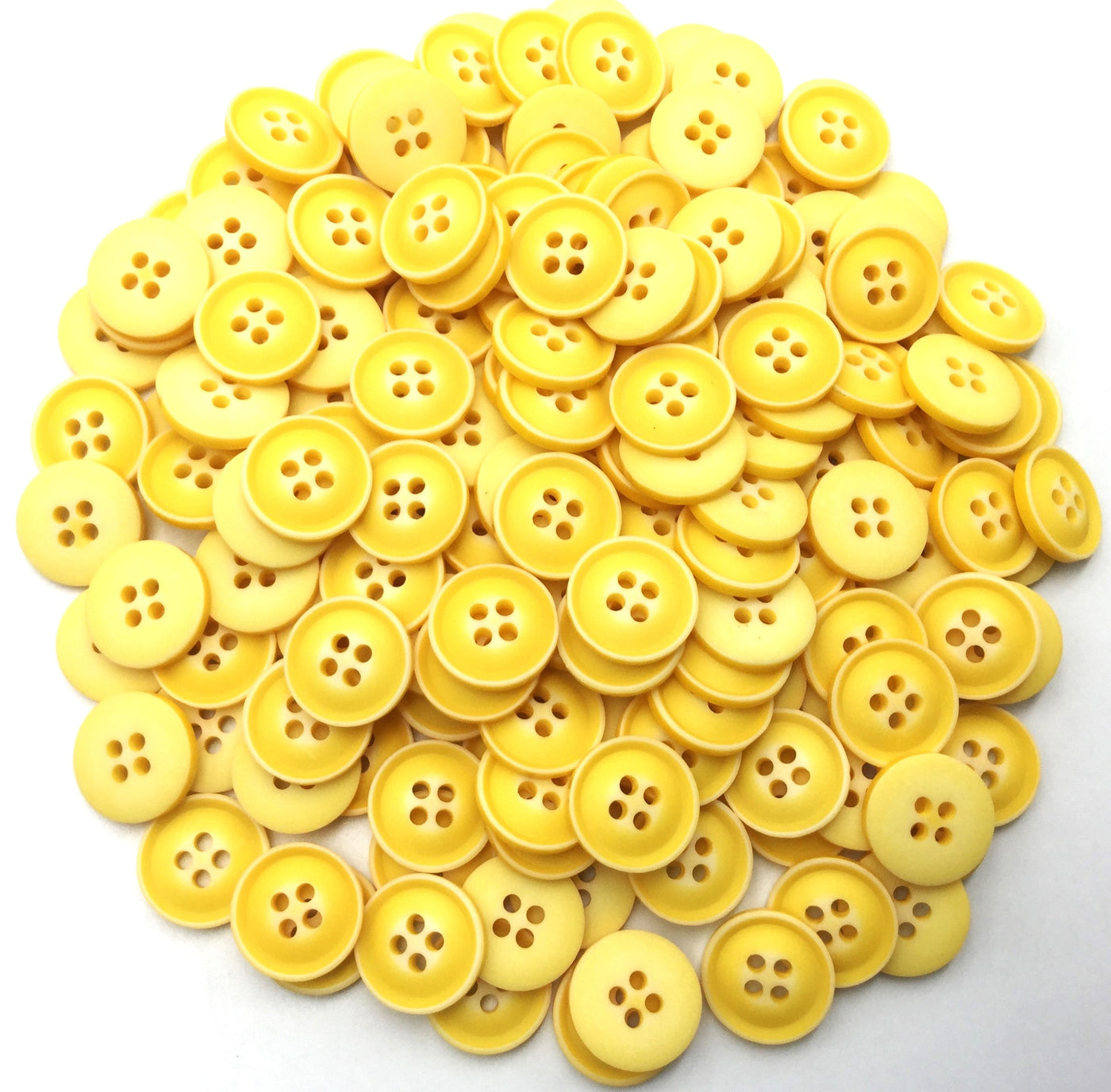 Matte Yellow Four Hole Polyester Button (Wholesale)