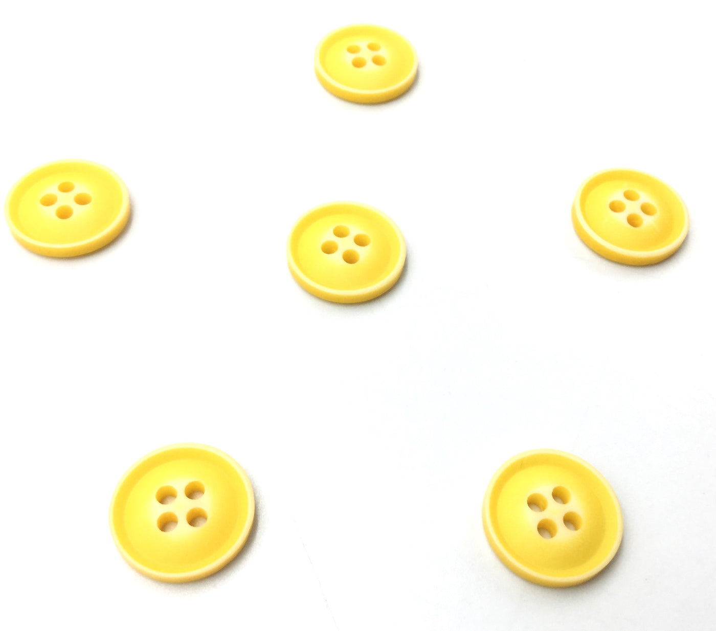 Matte Yellow Four Hole Polyester Button (Wholesale)