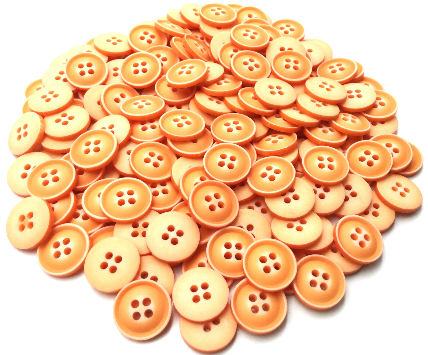 Matte Orange Four Hole Polyester Button (Wholesale)