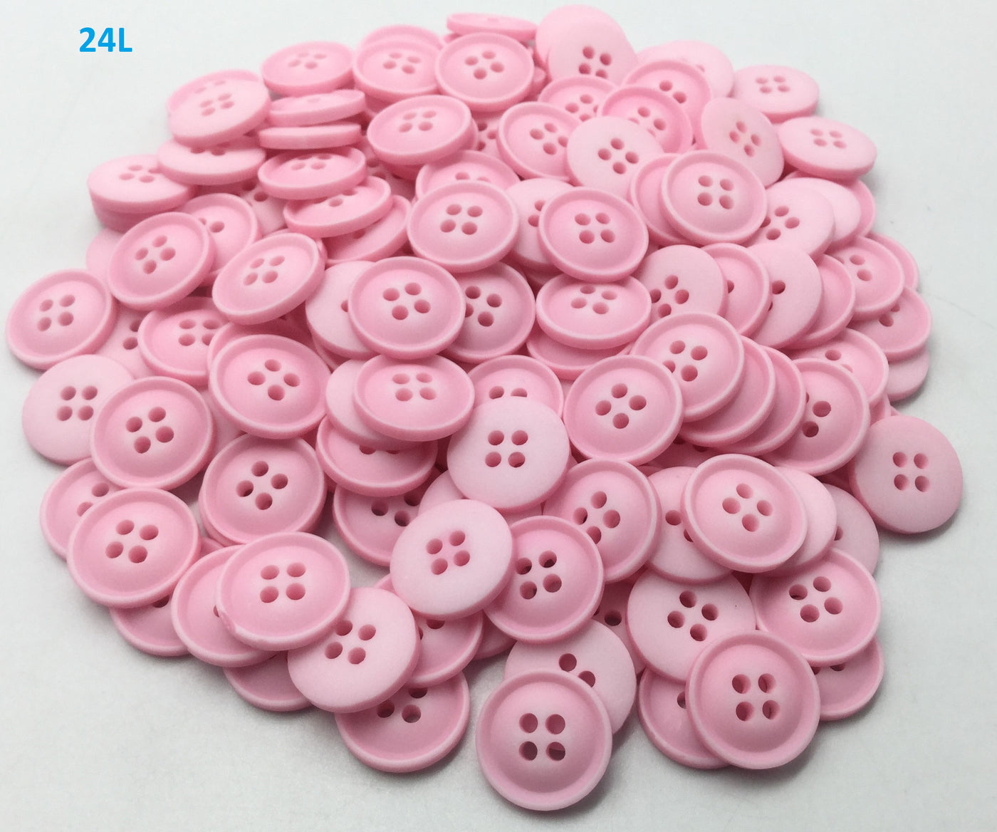 Matte Baby Pink Four Hole Plastic Button