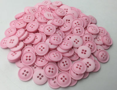 Matte Baby Pink Four Hole Plastic Button