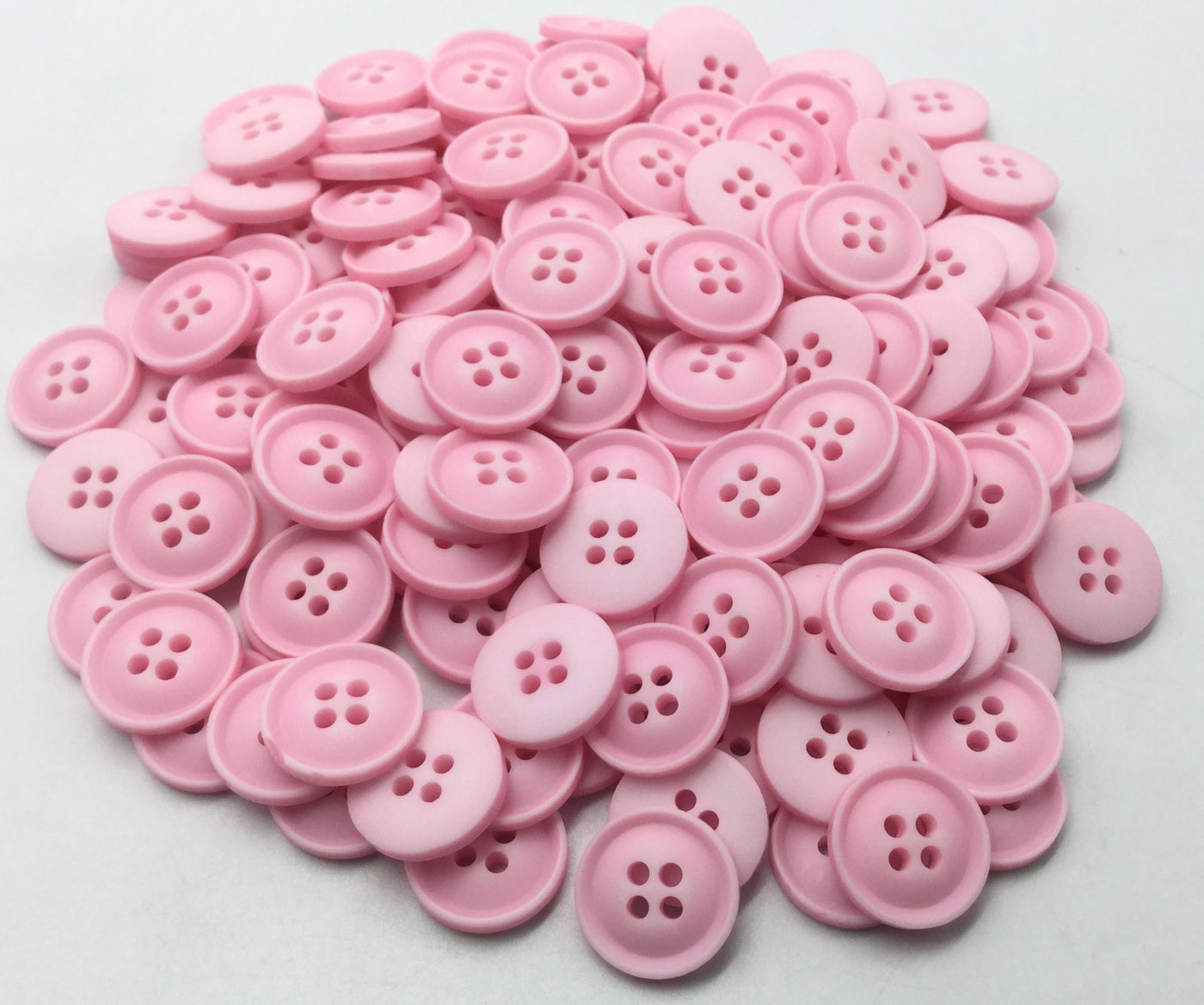 Matte Baby Pink Four Hole Polyester Button (Wholesale)