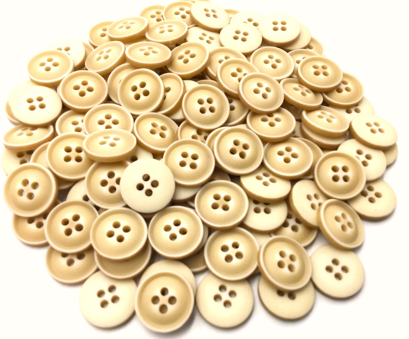 Matte Cream Four Hole Polyester Button (Wholesale)